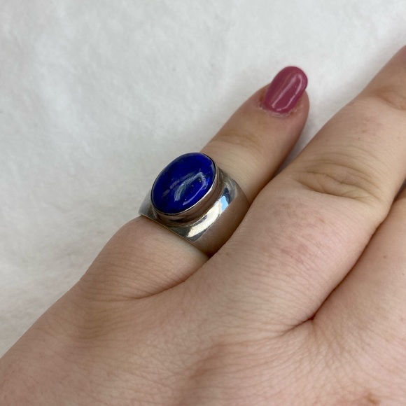 Mexican Sterling blue lapis ring - Picture 1 of 4